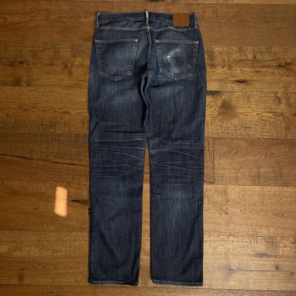Lucky Brand 410 Athletic Fit Mens 32x30 Dark Wash Classic Indigo Whiskers Jeans